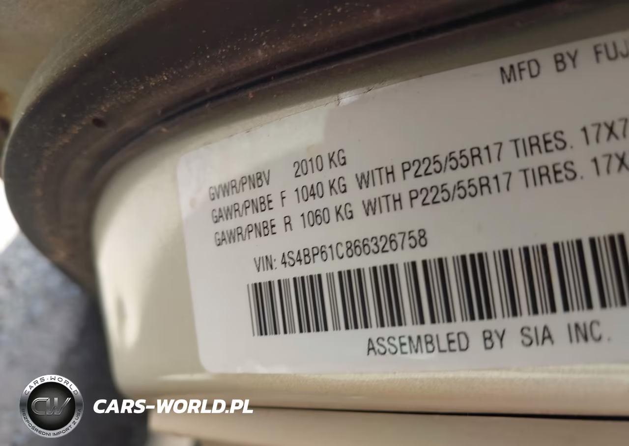 2006 Subaru Outback 2.5I VIN:4S4BP61C866326758 - 9
