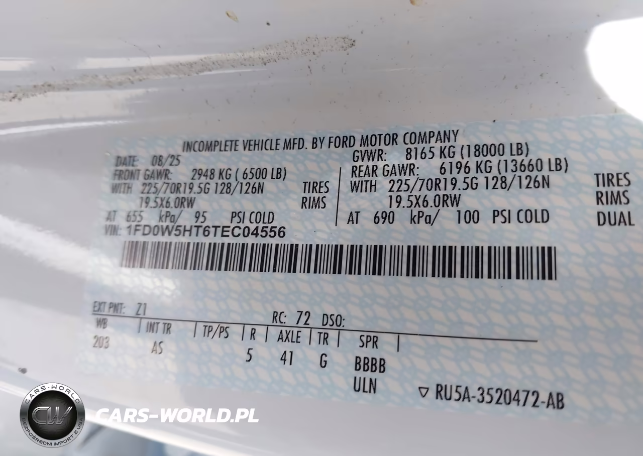 2026 Ford F-550 Chassis Xl VIN:1FD0W5HT6TEC04556 - 8