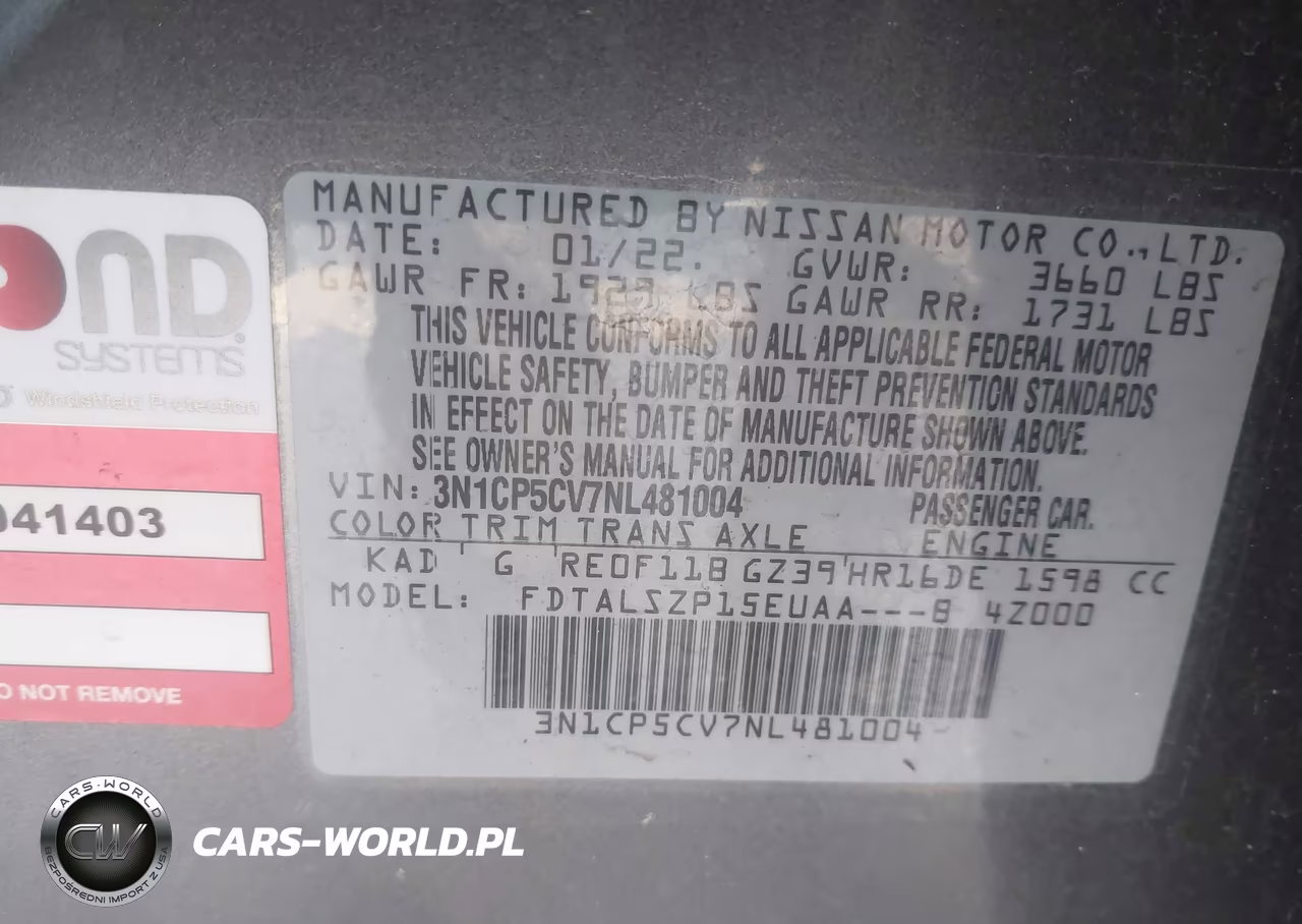 2022 Nissan Kicks Sv Xtronic Cvt VIN:3N1CP5CV7NL481004 - 9