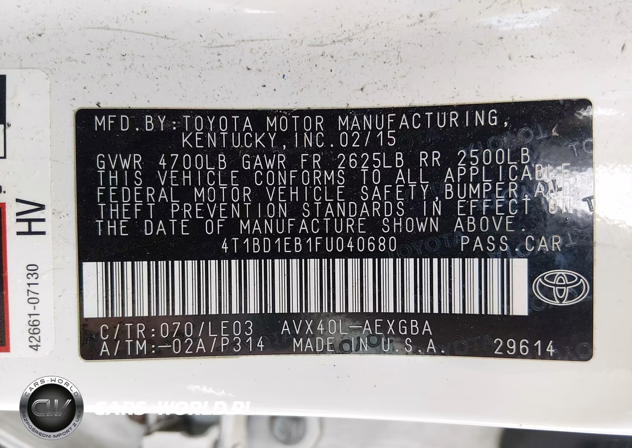2015 Toyota Avalon Hybrid Xle Touring VIN:4T1BD1EB1FU040680 - 9