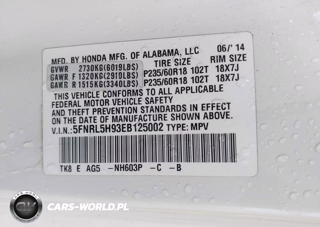 2014 Honda Odyssey Touring-Touring Elite VIN:5FNRL5H93EB125002 - 9