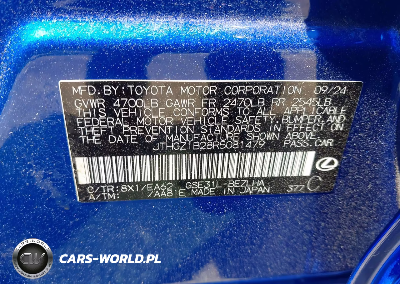 2024 Lexus Is 350 F Sport VIN:JTHGZ1B28R5081479 - 9