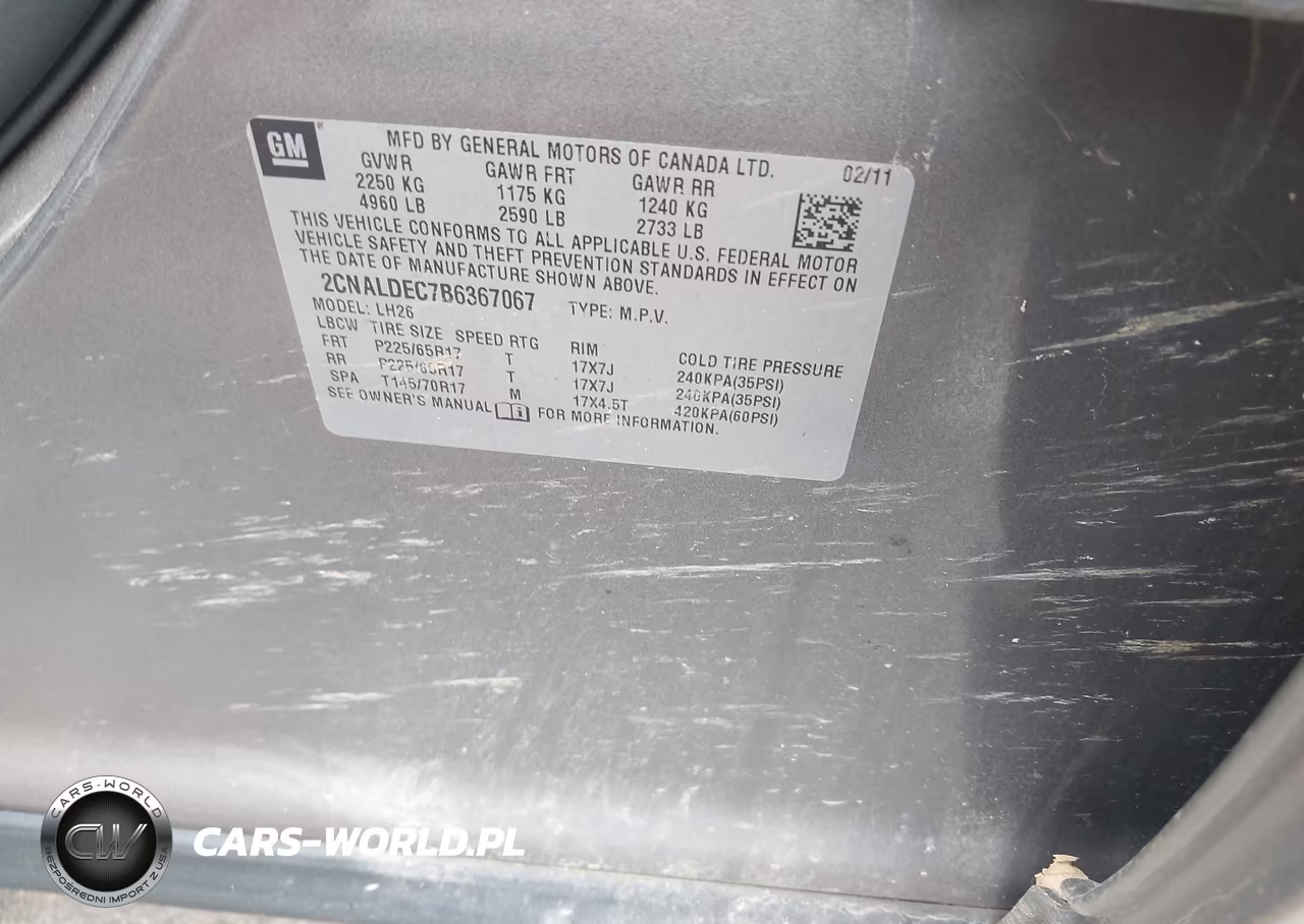 2011 Chevrolet Equinox 1Lt VIN:2CNALDEC7B6367067 - 9