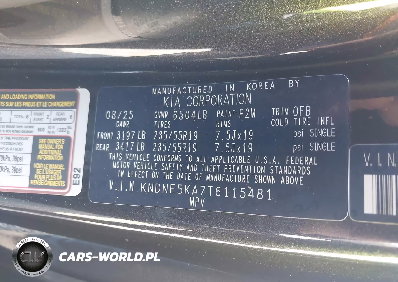 2026 Kia Carnival Mpv Hybrid Sx VIN:KNDNE5KA7T6115481 - 9