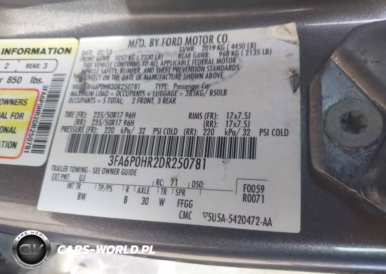 2013 Ford Fusion Se VIN:3FA6P0HR2DR250781 - 9