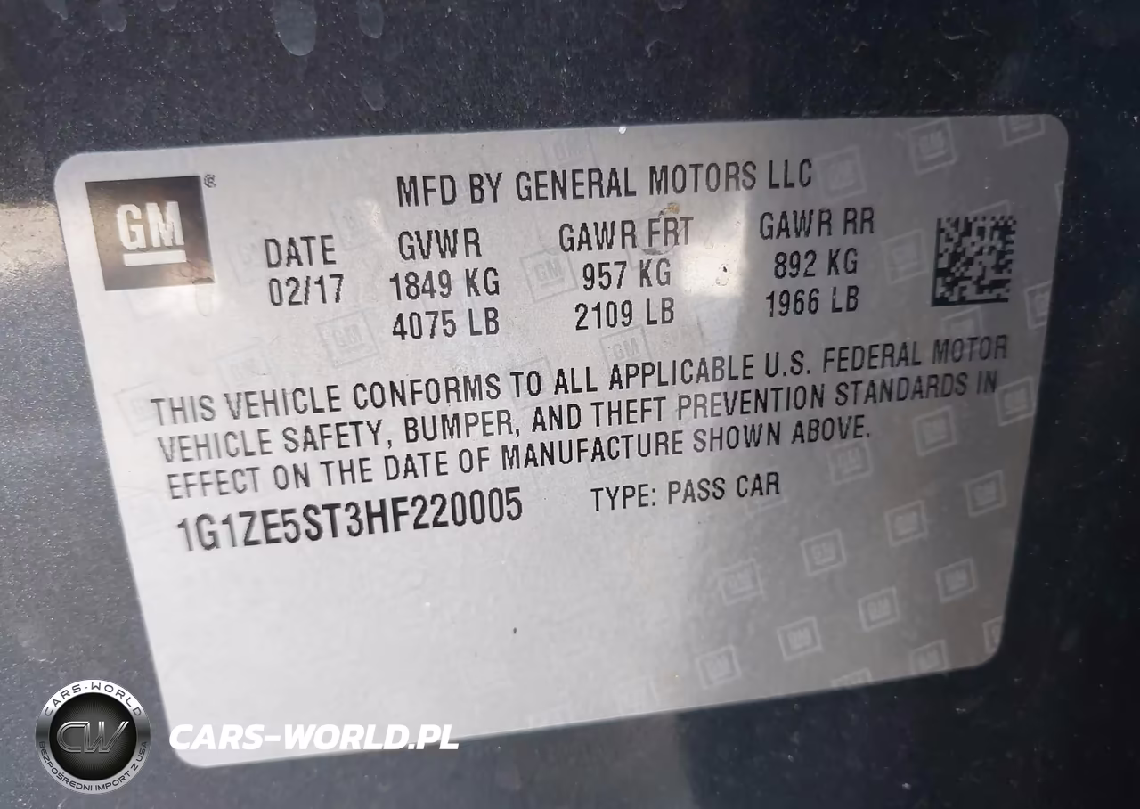 2017 Chevrolet Malibu 1Lt VIN:1G1ZE5ST3HF220005 - 9