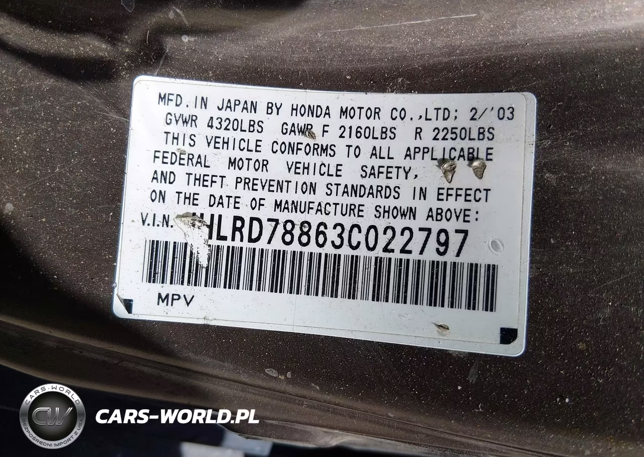 2003 Honda Cr-V Ex VIN:JHLRD78863C022797 - 9