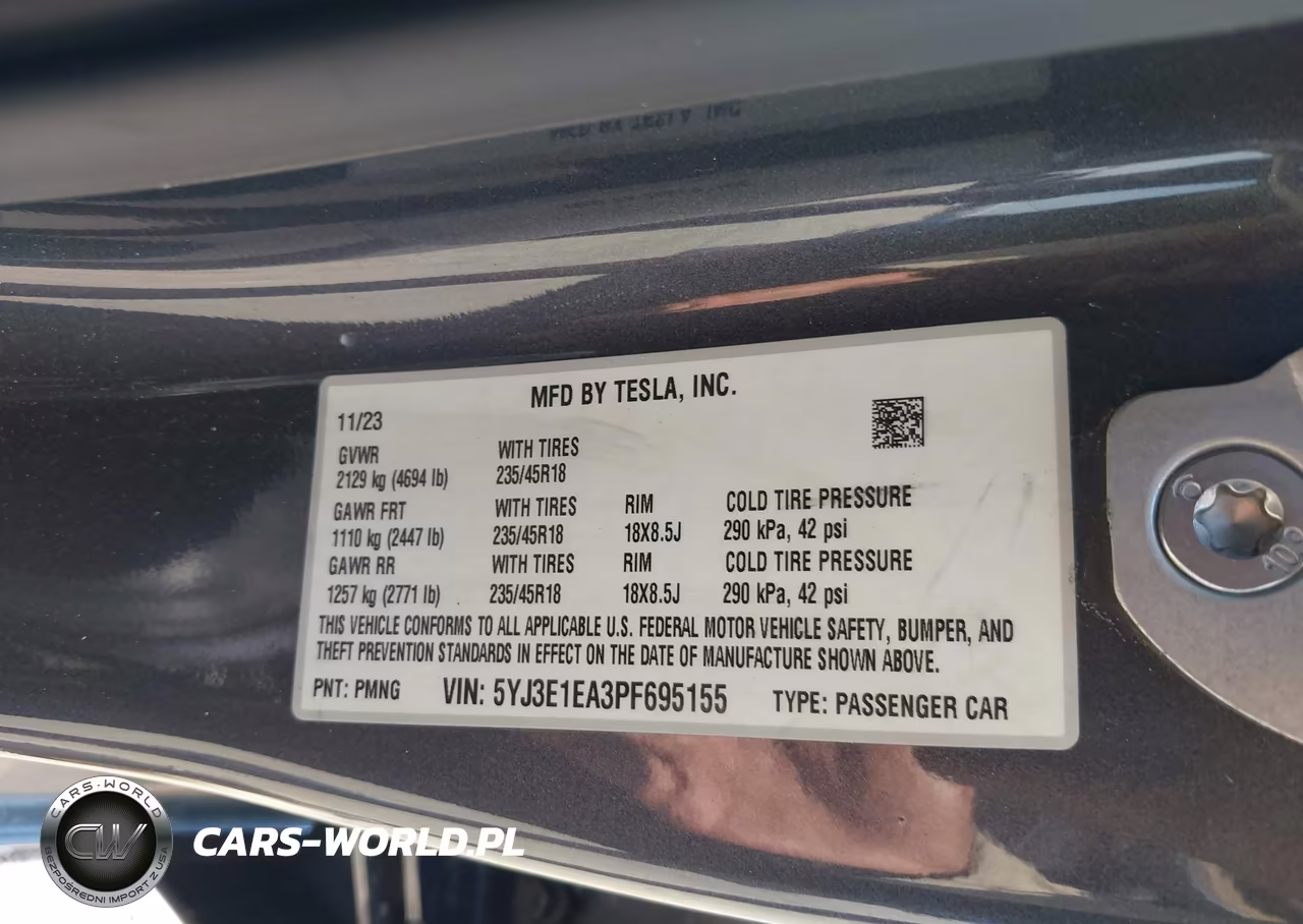 2023 Tesla Model 3 Rear-Wheel Drive VIN:5YJ3E1EA3PF695155 - 9