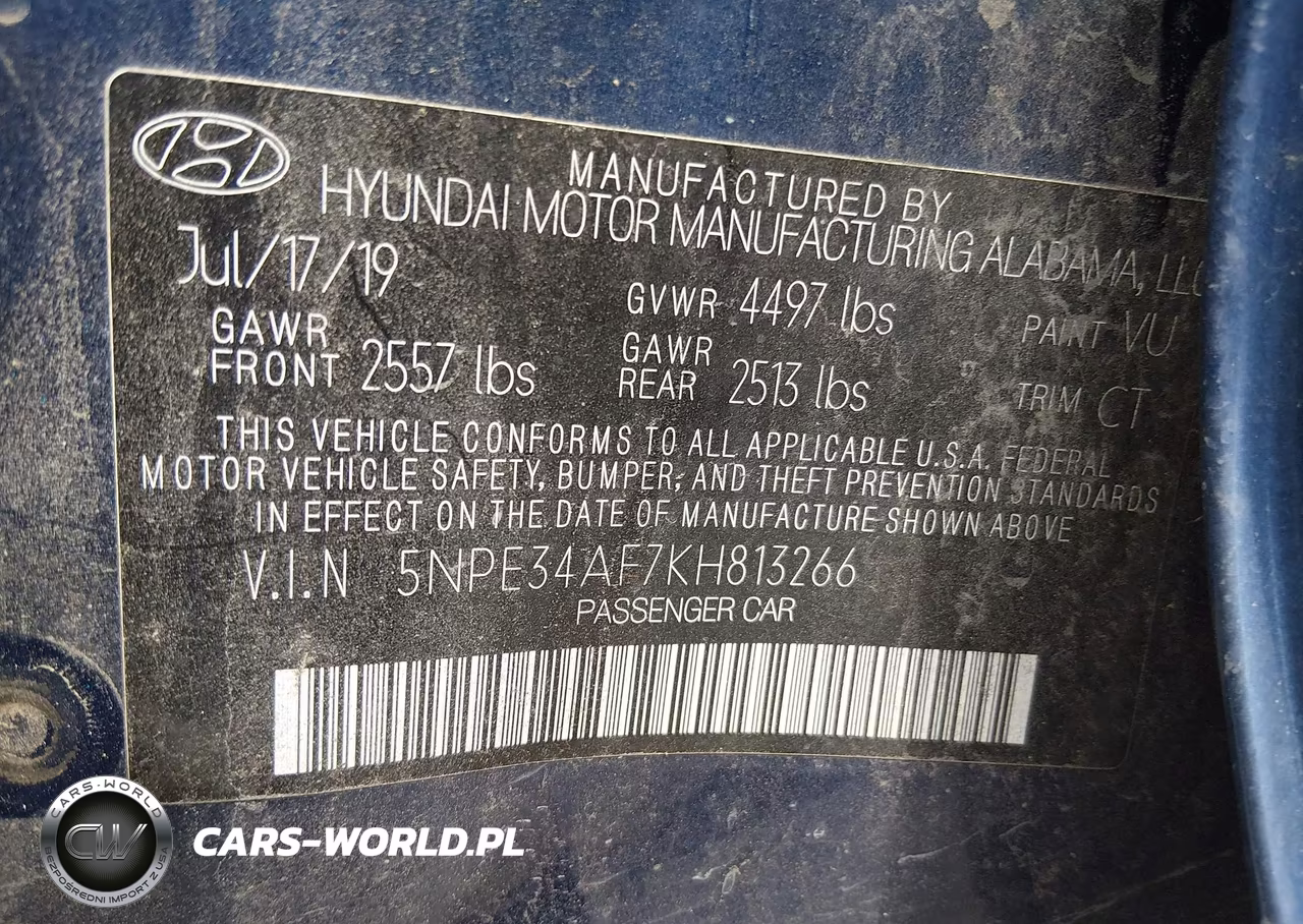 2019 Hyundai Sonata Sport VIN:5NPE34AF7KH813266 - 9
