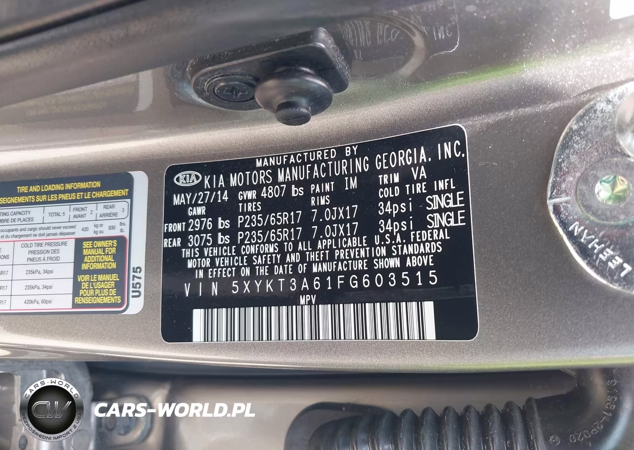 2015 Kia Sorento Lx VIN:5XYKT3A61FG603515 - 9