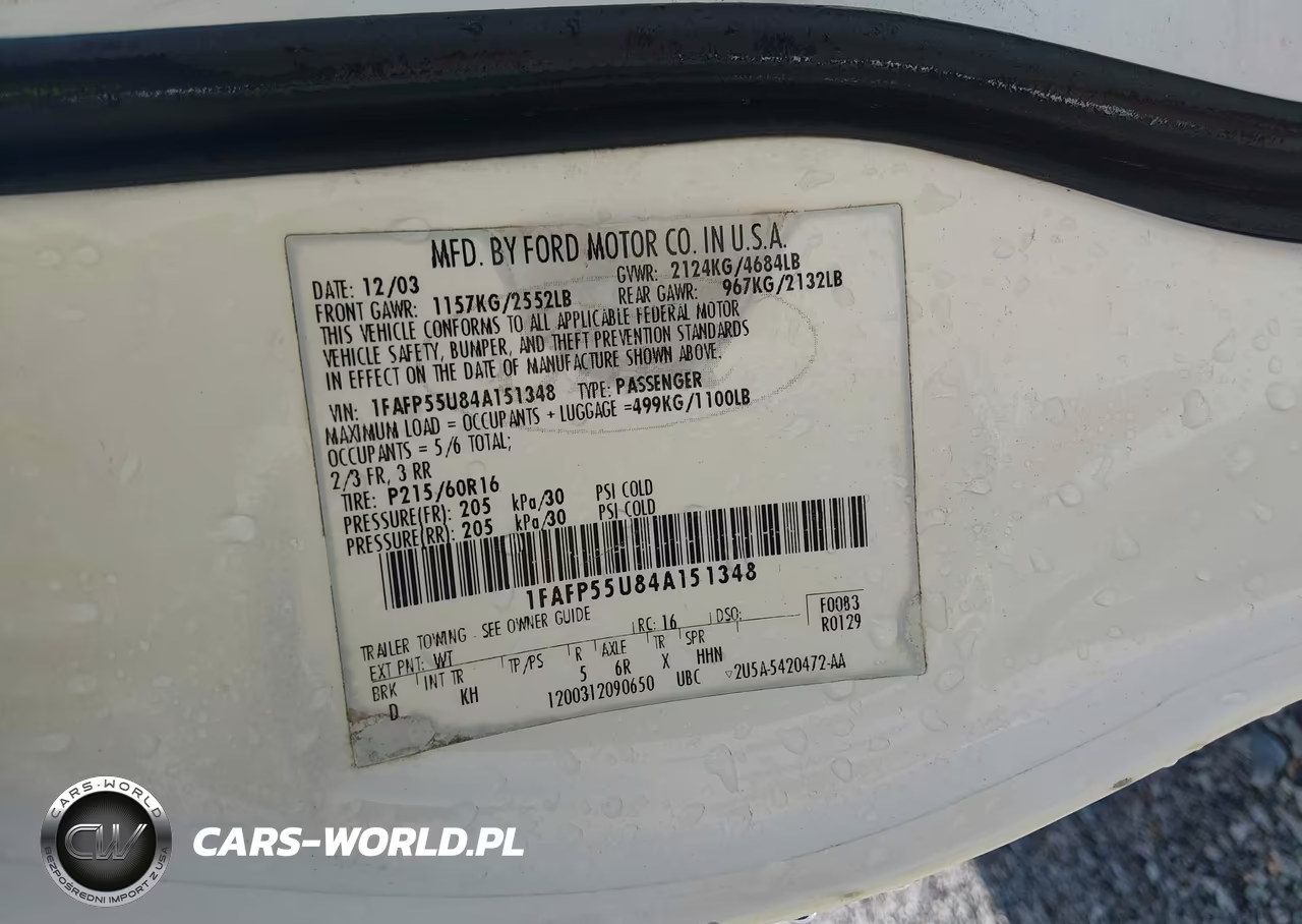2004 Ford Taurus Ses VIN:1FAFP55U84A151348 - 9