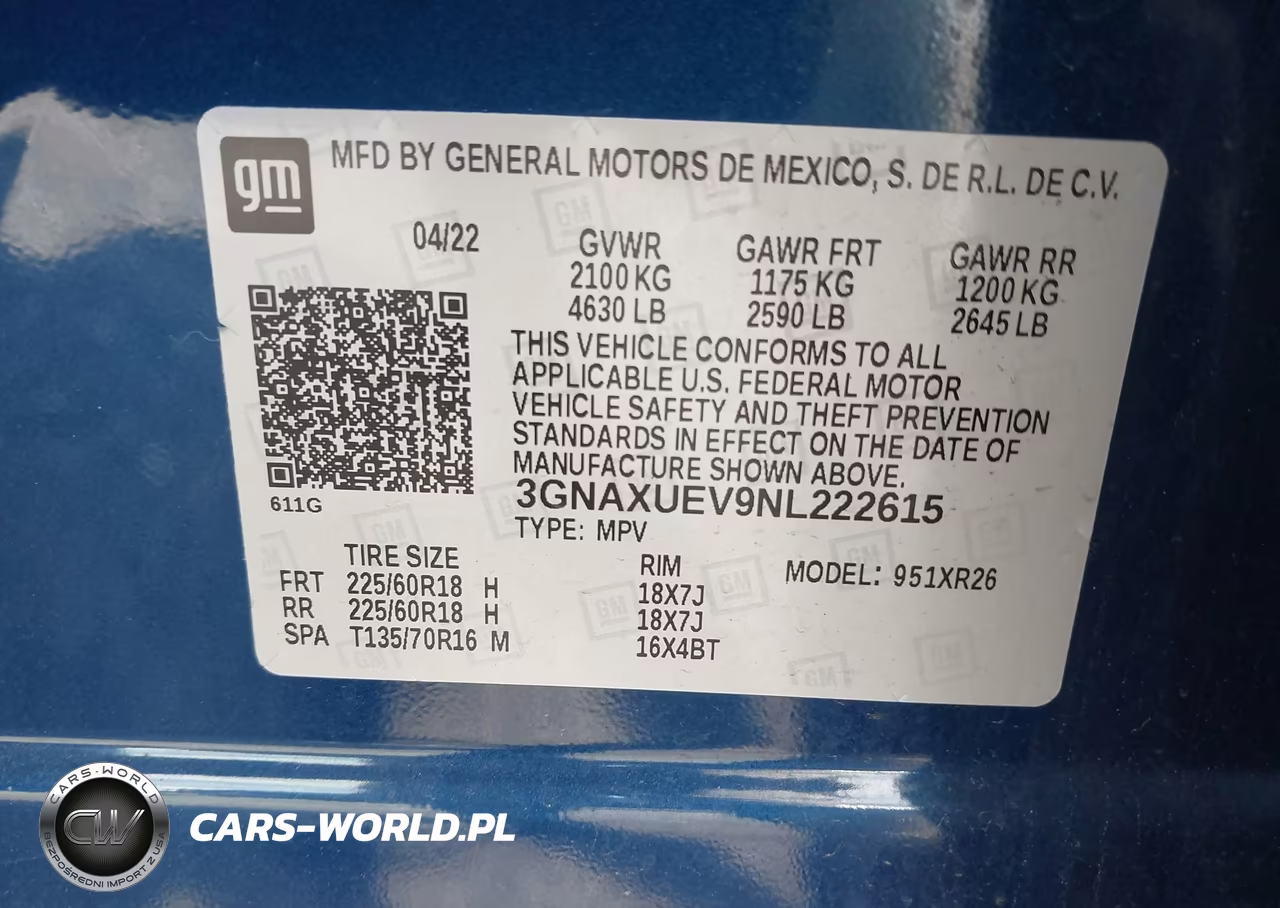 2022 Chevrolet Equinox Awd Lt VIN:3GNAXUEV9NL222615 - 9