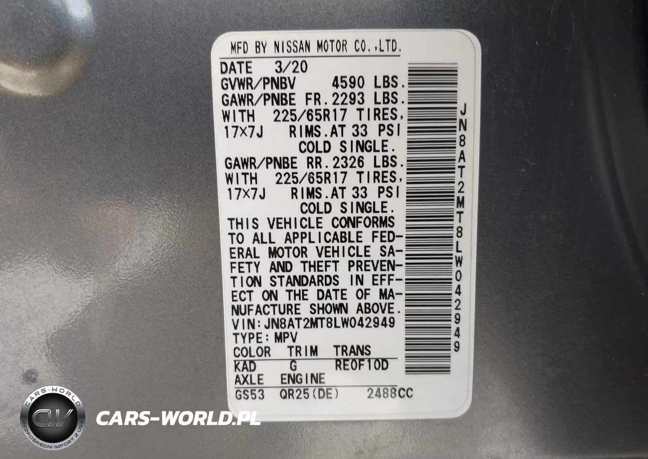 2020 Nissan Rogue Sv Fwd VIN:JN8AT2MT8LW042949 - 9