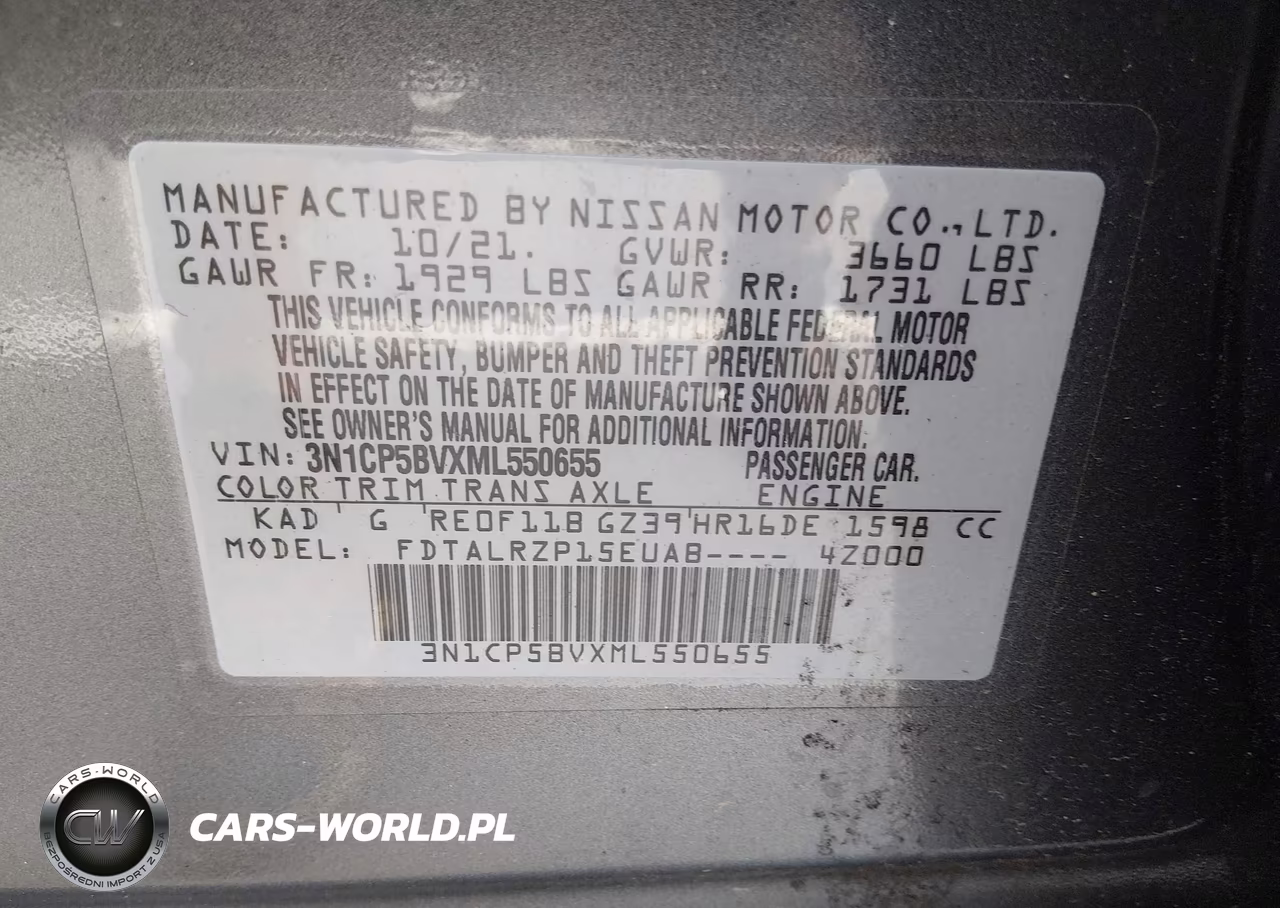 2021 Nissan Kicks S Xtronic Cvt VIN:3N1CP5BVXML550655 - 9