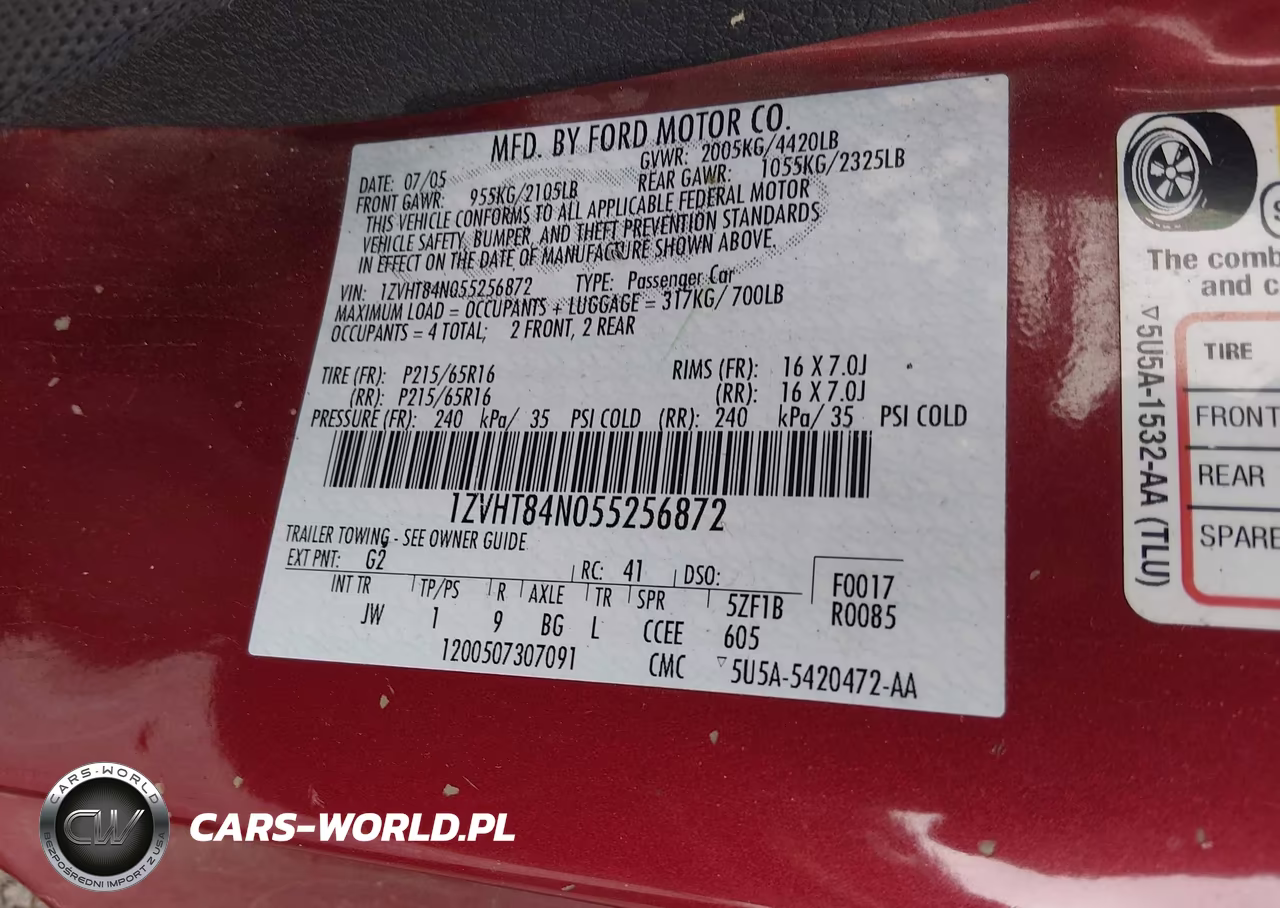 2005 Ford Mustang VIN:1ZVHT84N055256872 - 9