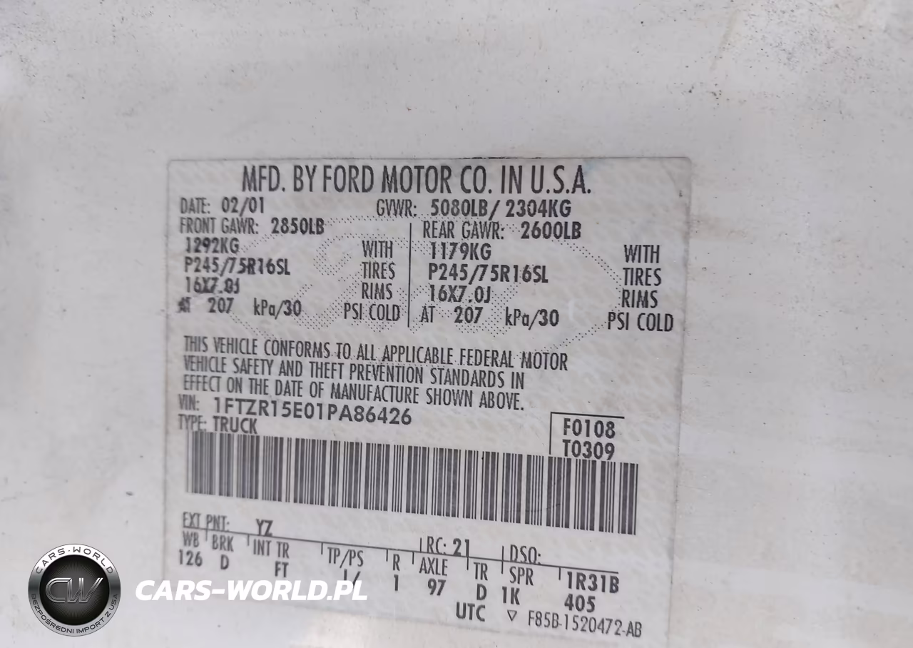 2001 Ford Ranger Edge-Xlt VIN:1FTZR15E01PA86426 - 9