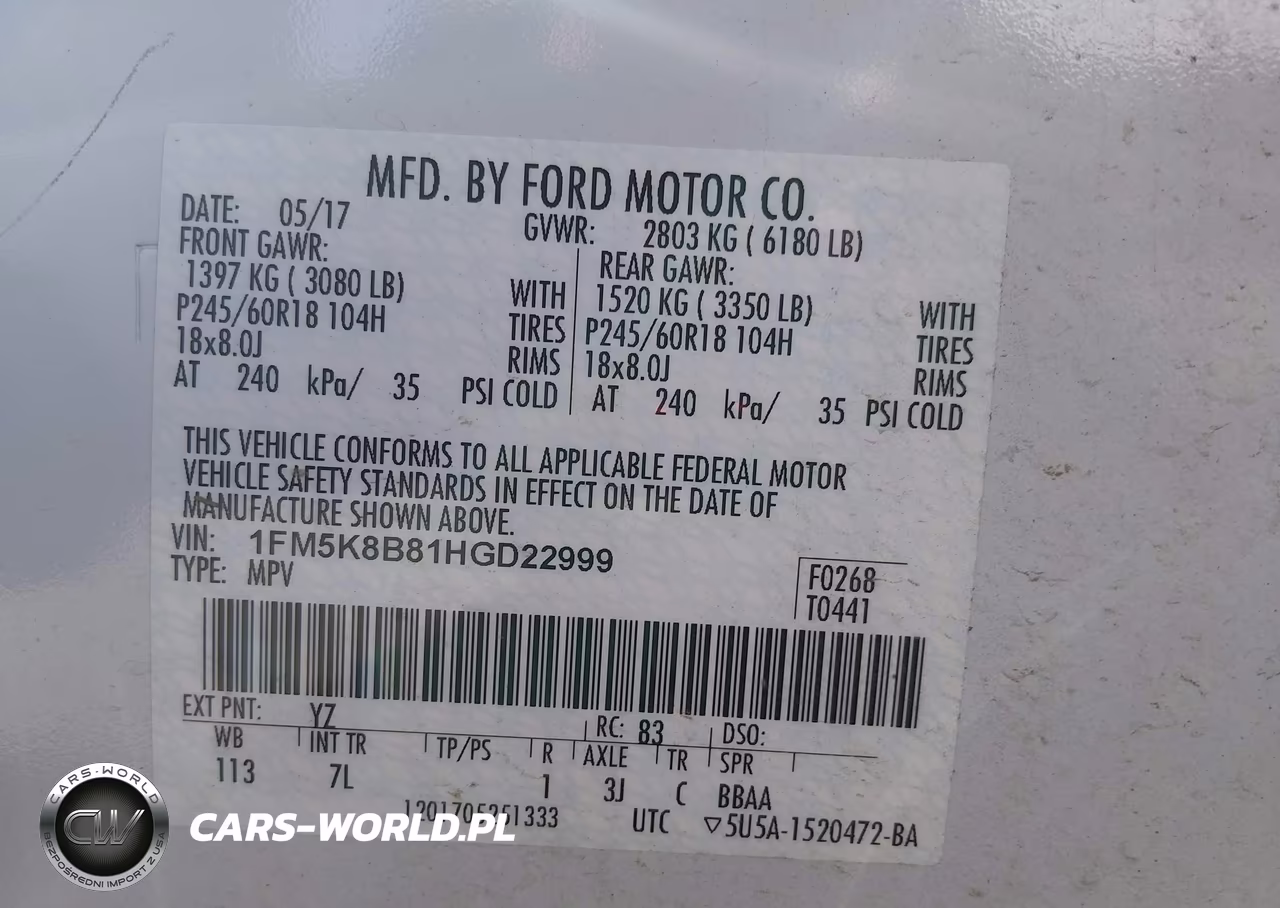2017 Ford Explorer VIN:1FM5K8B81HGD22999 - 9
