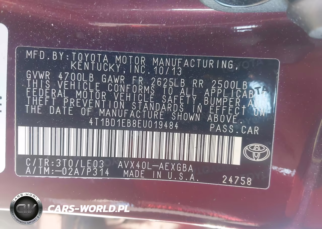 2014 Toyota Avalon Hybrid Xle Touring VIN:4T1BD1EB8EU019484 - 9