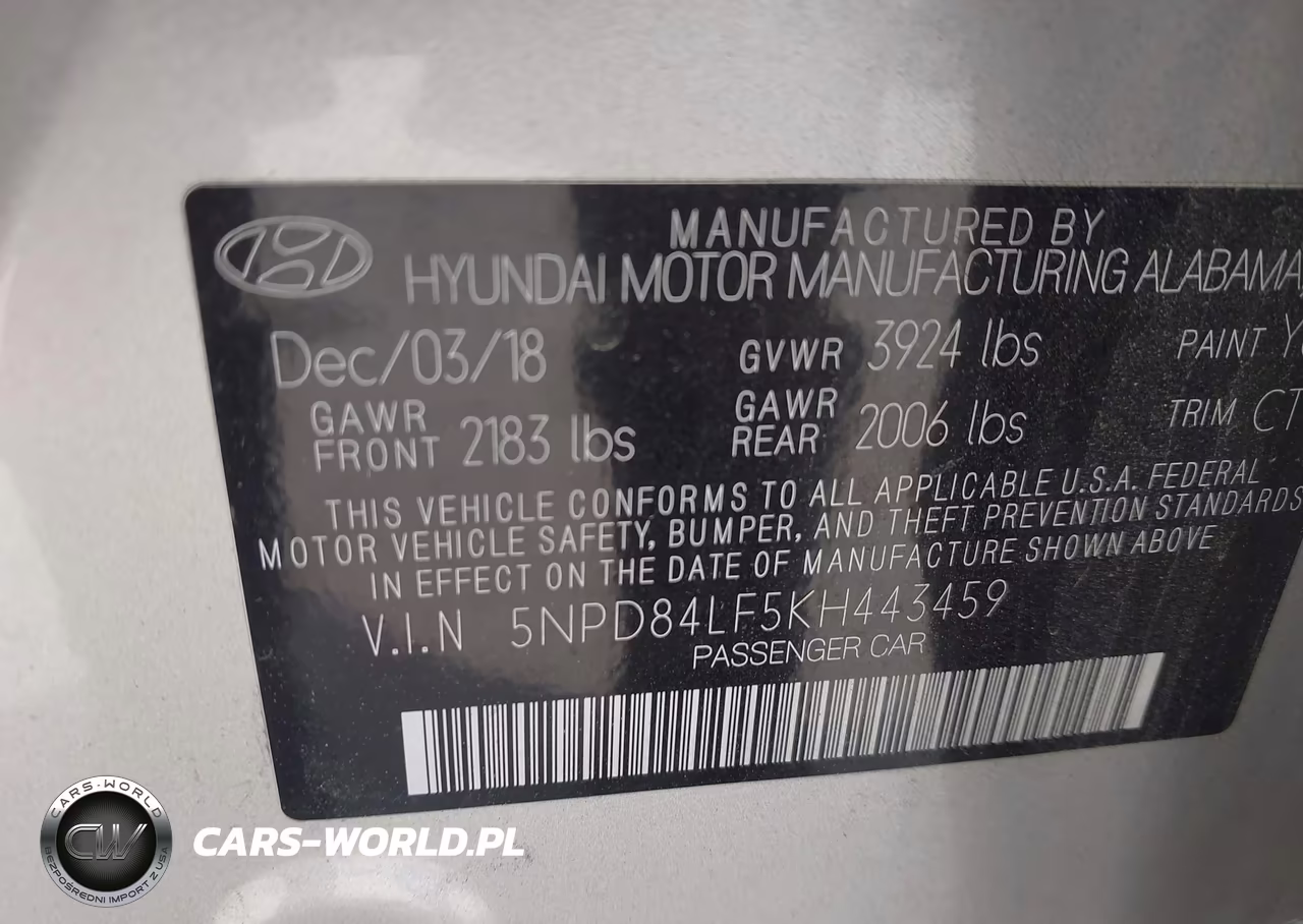 2019 Hyundai Elantra Limited VIN:5NPD84LF5KH443459 - 9