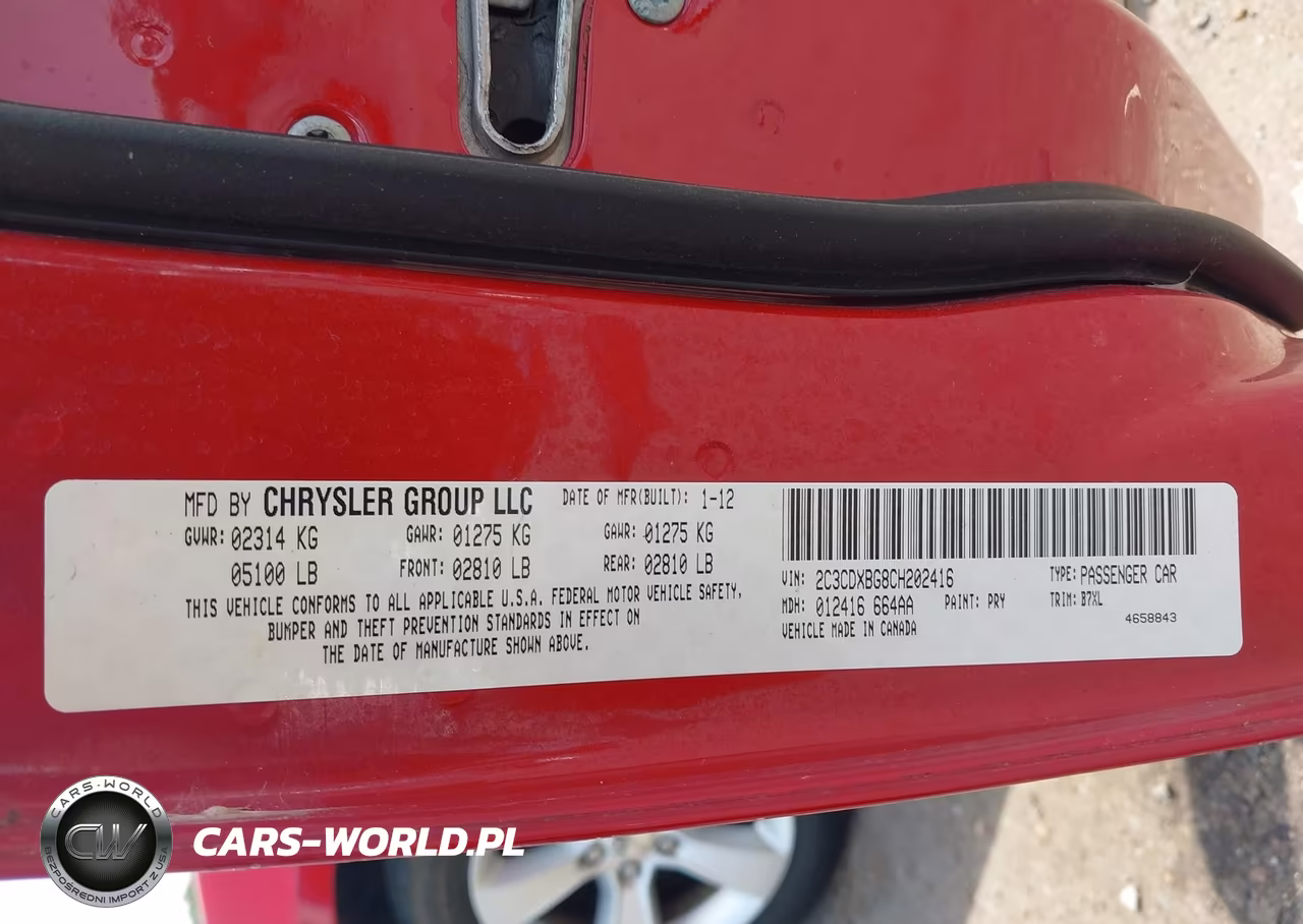 2012 Dodge Charger Se VIN:2C3CDXBG8CH202416 - 9