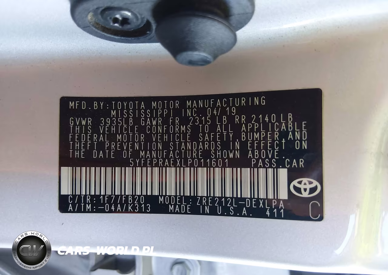 2020 Toyota Corolla Le VIN:5YFEPRAEXLP011601 - 9