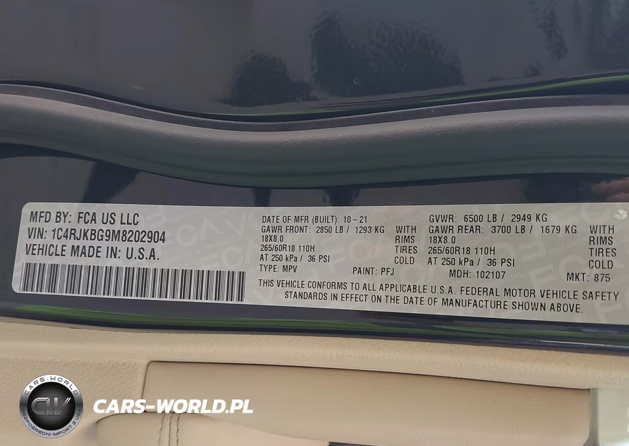 2021 Jeep Grand Cherokee L Limited 4X4 VIN:1C4RJKBG9M8202904 - 9