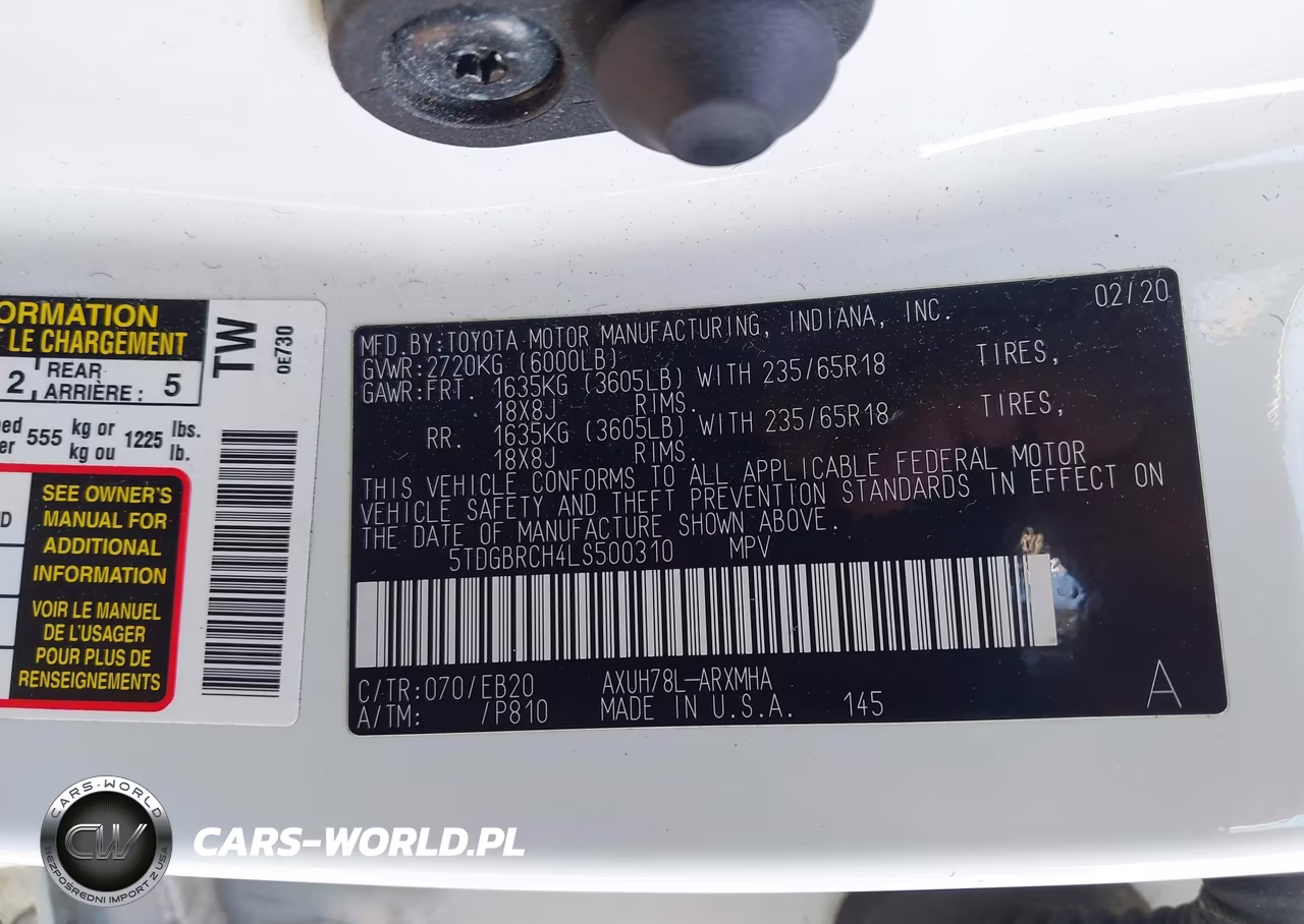 2020 Toyota Highlander Hybrid Xle VIN:5TDGBRCH4LS500310 - 9