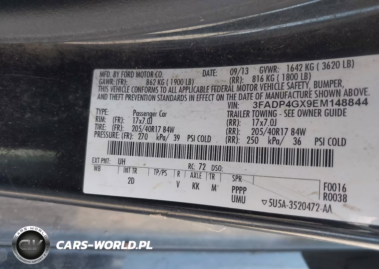 2014 Ford Fiesta St VIN:3FADP4GX9EM148844 - 9