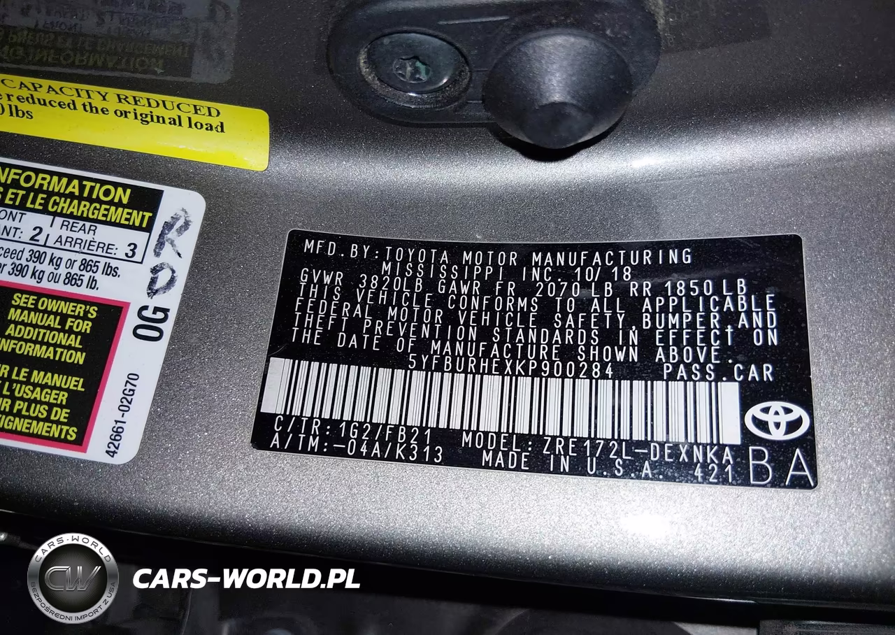 2019 Toyota Corolla Le VIN:5YFBURHEXKP900284 - 9