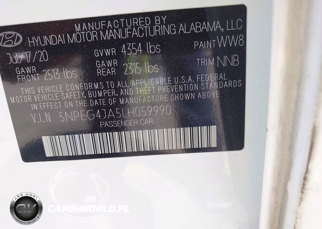 2020 Hyundai Sonata Se VIN:5NPEG4JA5LH059990 - 9