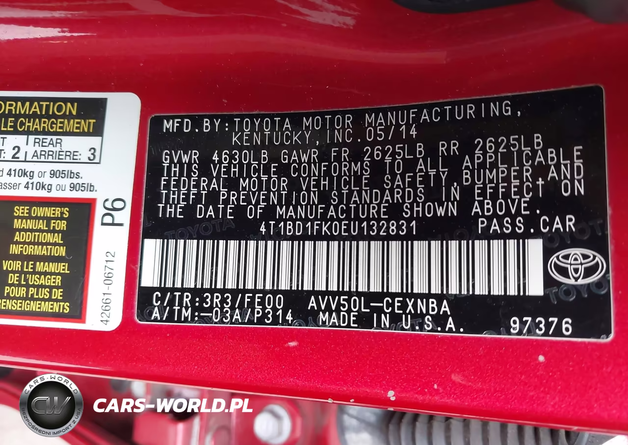 2014 Toyota Camry Hybrid Le VIN:4T1BD1FK0EU132831 - 9