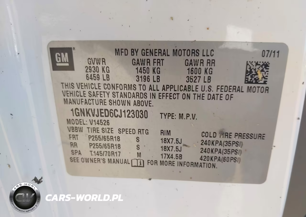 2012 Chevrolet Traverse Lt W-2Lt VIN:1GNKVJED6CJ123030 - 9
