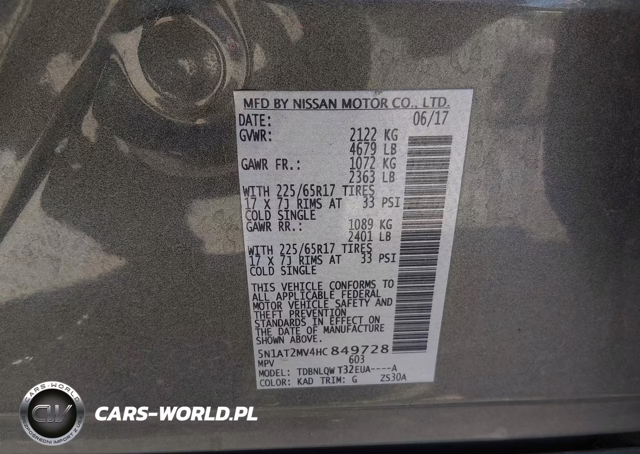 2017 Nissan Rogue Sv VIN:5N1AT2MV4HC849728 - 9