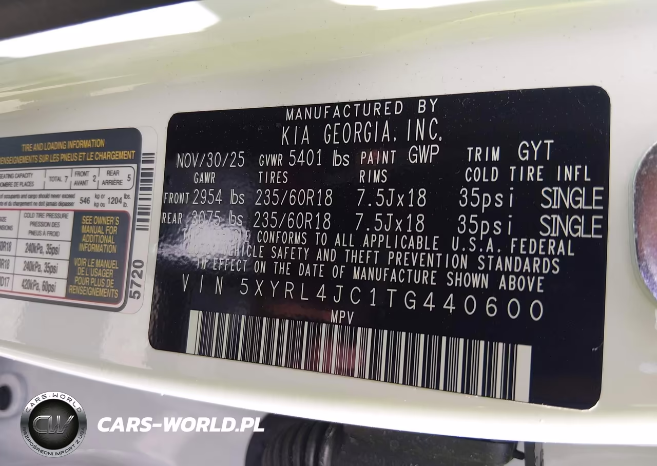 2026 Kia Sorento S VIN:5XYRL4JC1TG440600 - 9