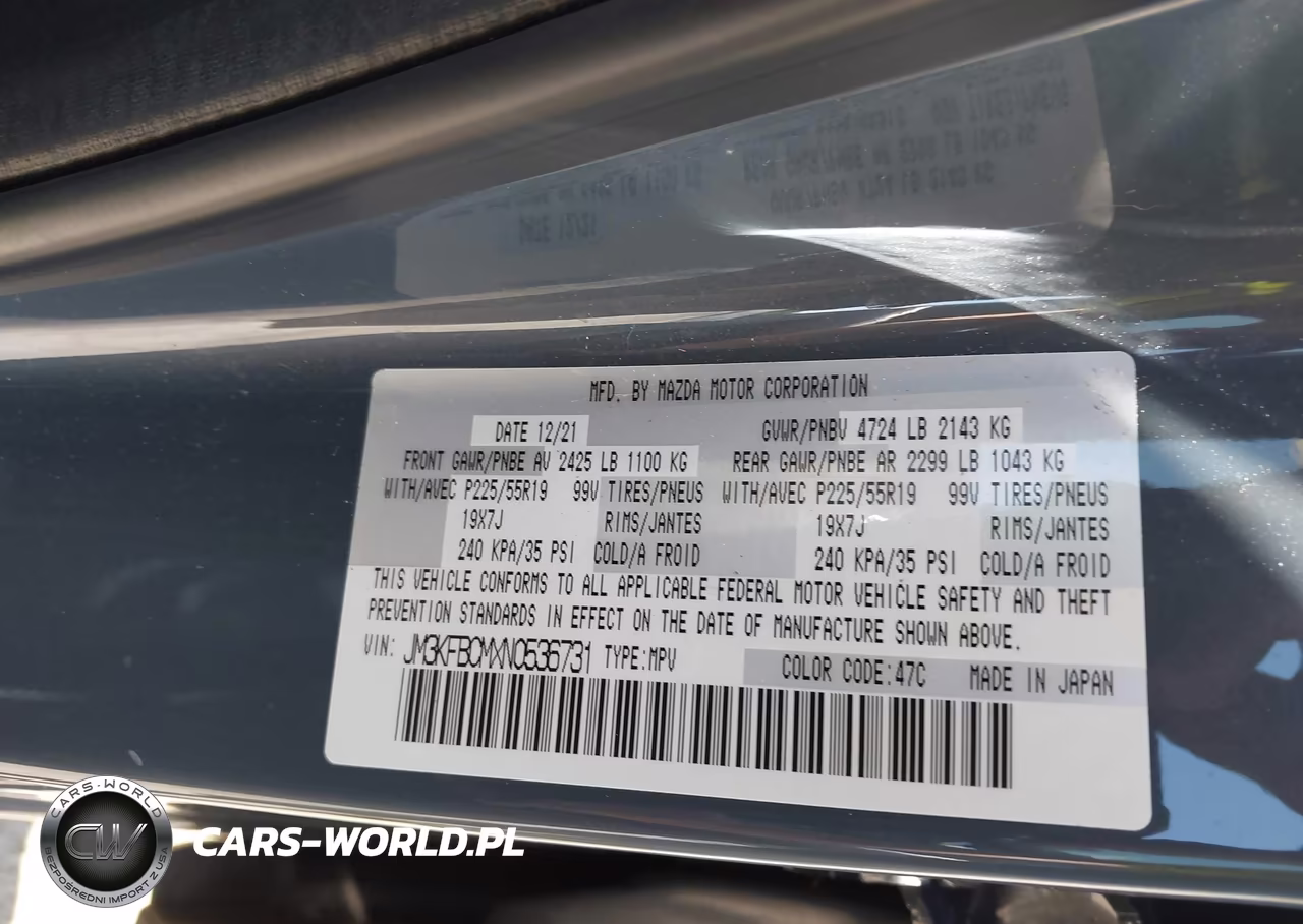 2022 Mazda Cx-5 2.5 S Carbon Edition VIN:JM3KFBCMXN0536731 - 9
