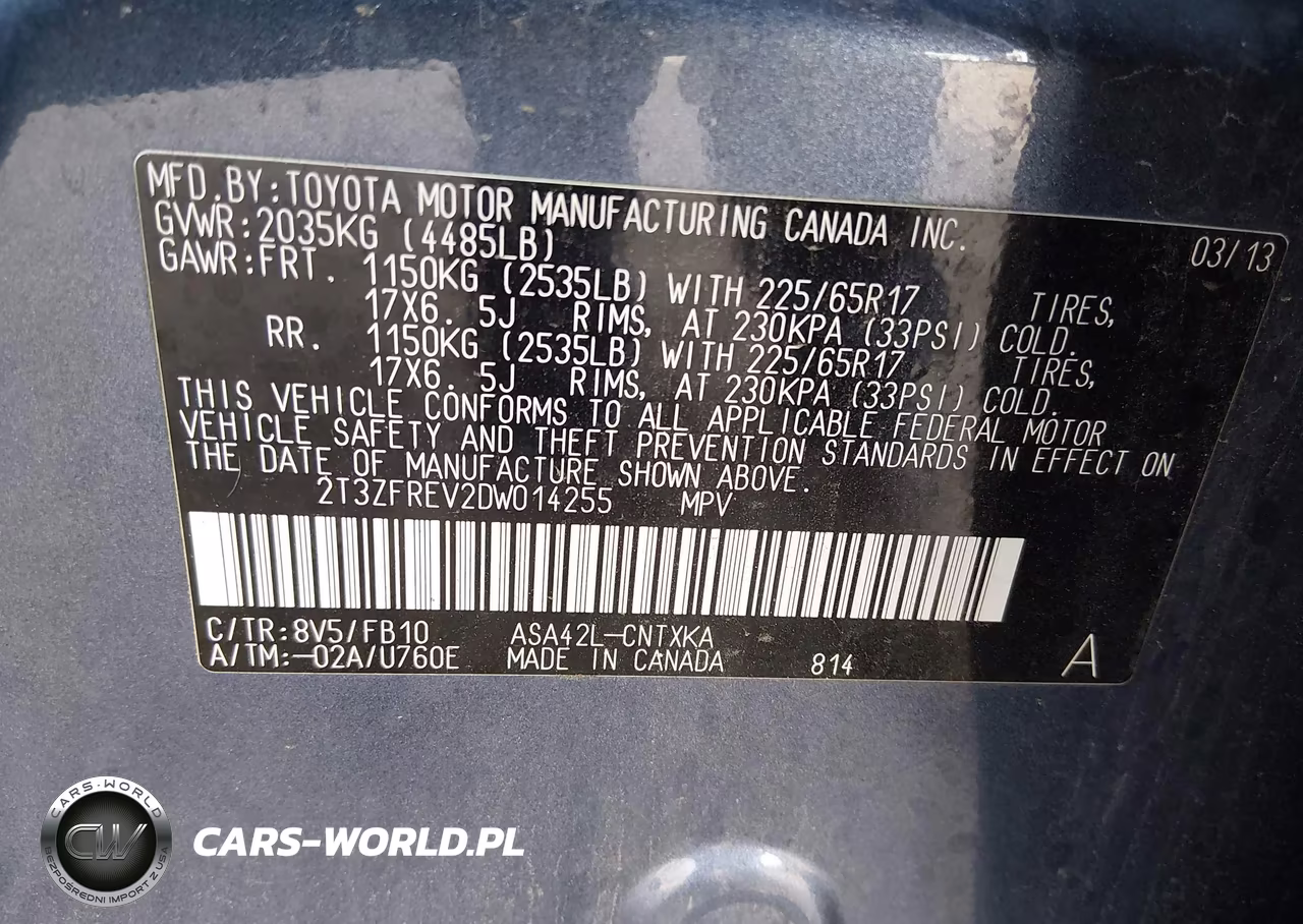 2013 Toyota Rav4 Le VIN:2T3ZFREV2DW014255 - 9