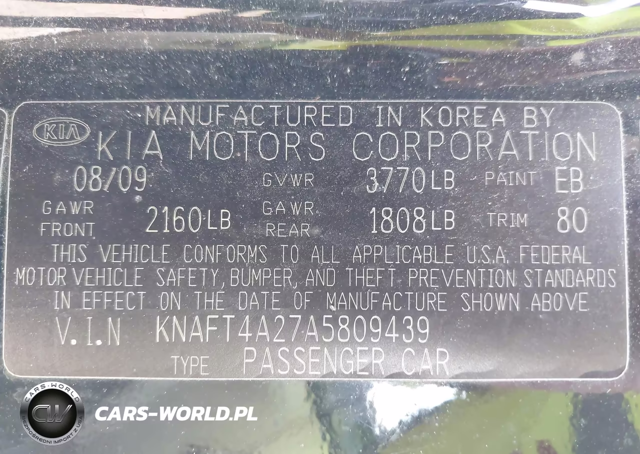 2010 Kia Forte Lx VIN:KNAFT4A27A5809439 - 9