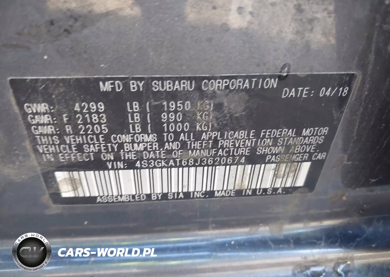 2018 Subaru Impreza 2.0I Limited VIN:4S3GKAT68J3620674 - 9