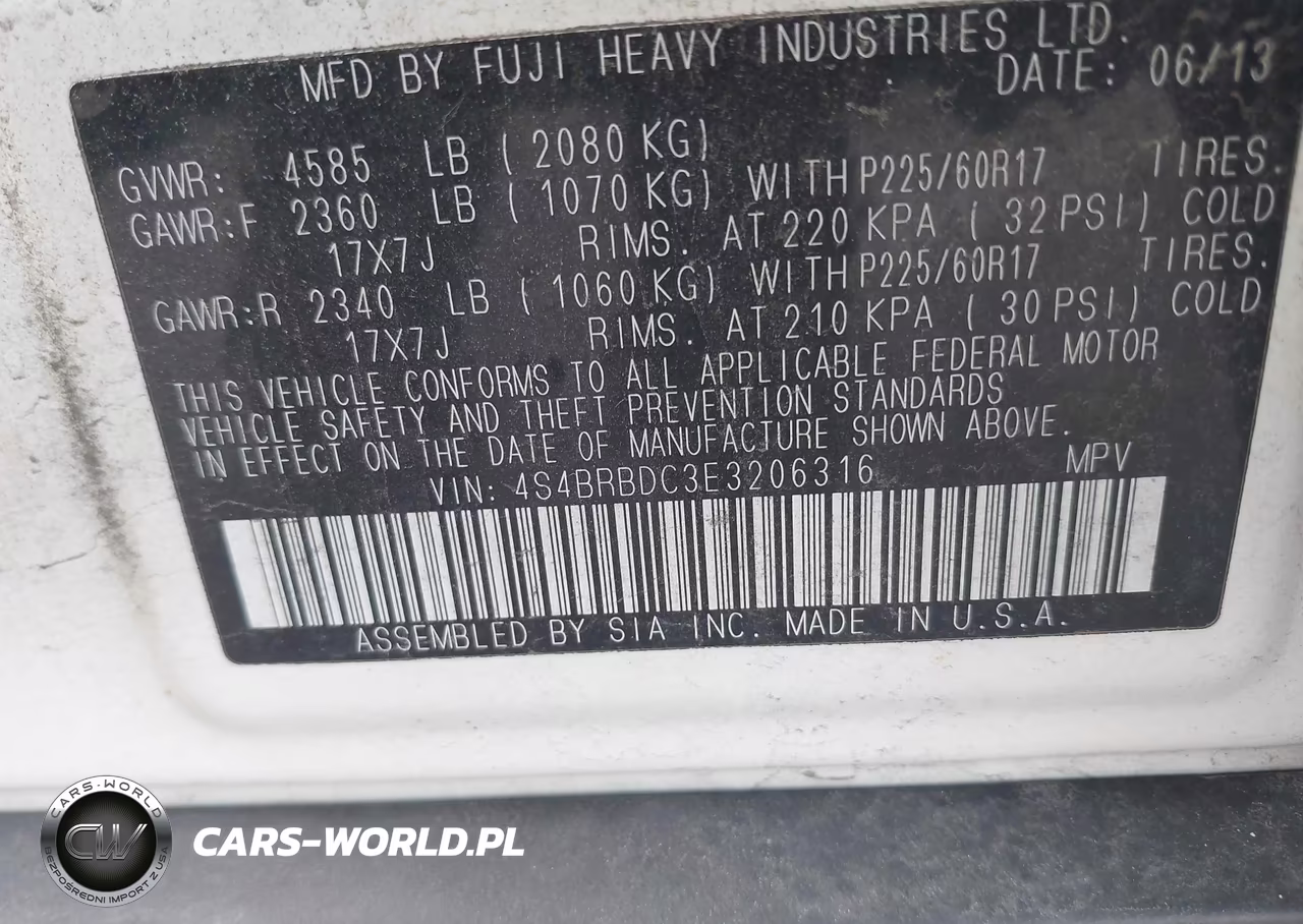 2014 Subaru Outback 2.5I Premium VIN:4S4BRBDC3E3206316 - 9