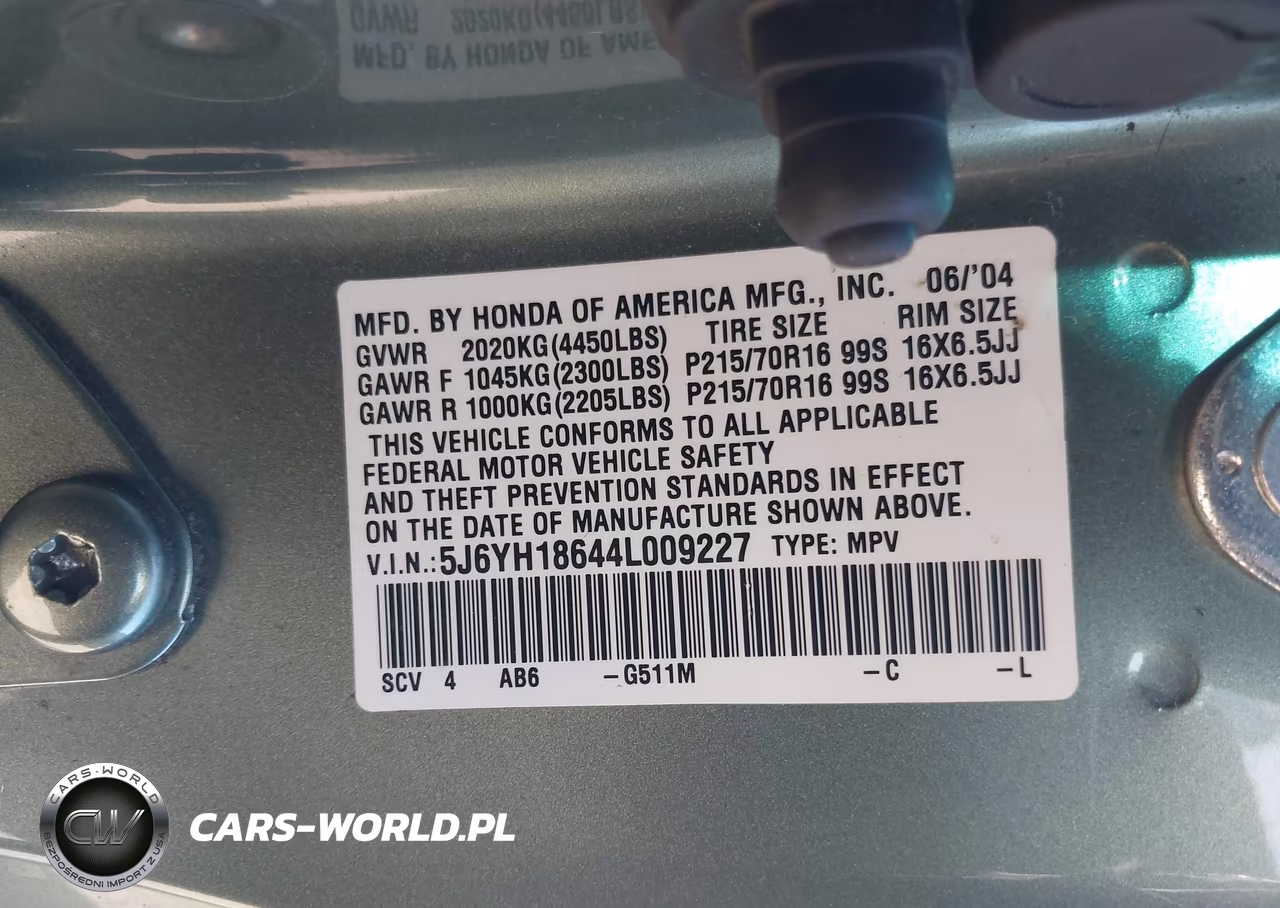 2004 Honda Element Ex VIN:5J6YH18644L009227 - 9