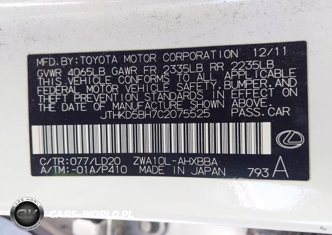 2012 Lexus Ct 200H Premium VIN:JTHKD5BH7C2075525 - 9
