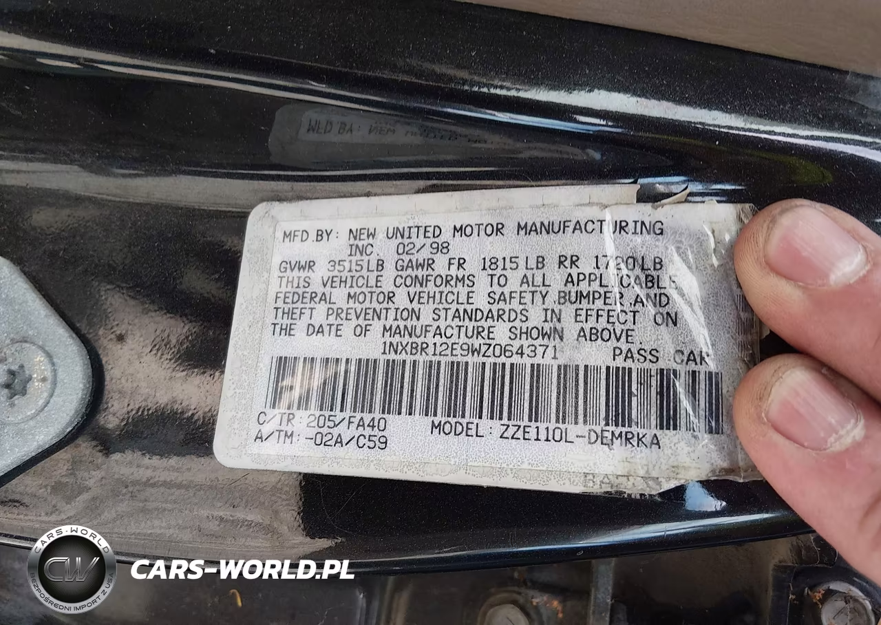 1998 Toyota Corolla Ve VIN:1NXBR12E9WZ064371 - 9