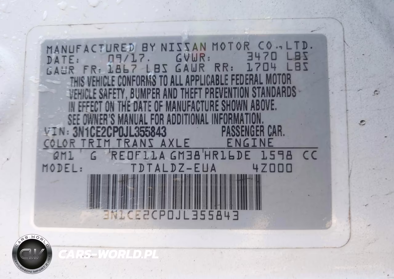 2018 Nissan Versa Note Sv VIN:3N1CE2CP0JL355843 - 9
