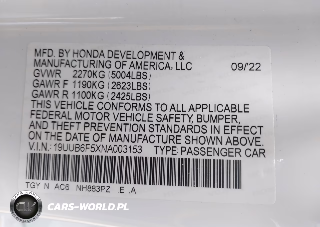 2022 Acura Tlx A-Spec Package VIN:19UUB6F5XNA003153 - 9