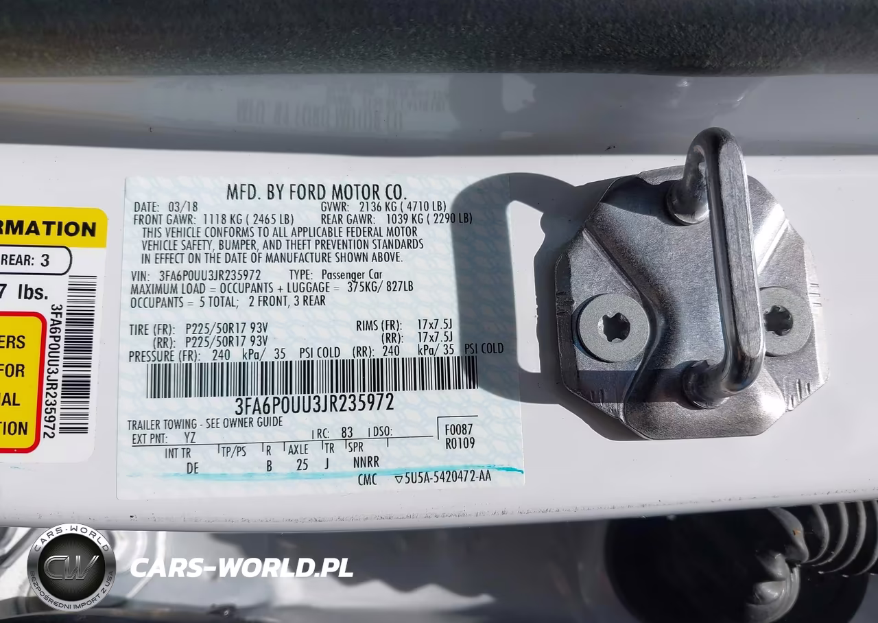 2018 Ford Fusion Hybrid S VIN:3FA6P0UU3JR235972 - 9