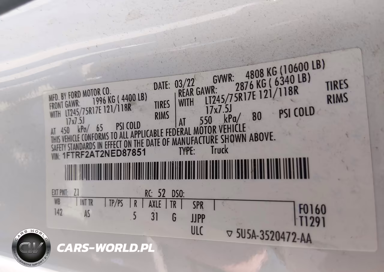 2022 Ford F-250 Xl VIN:1FTRF2AT2NED87851 - 9