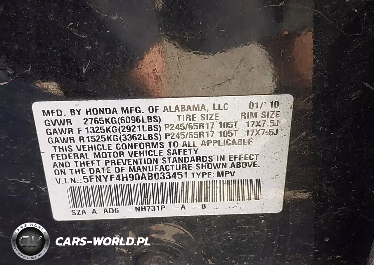 2010 Honda Pilot Touring VIN:5FNYF4H90AB033451 - 9