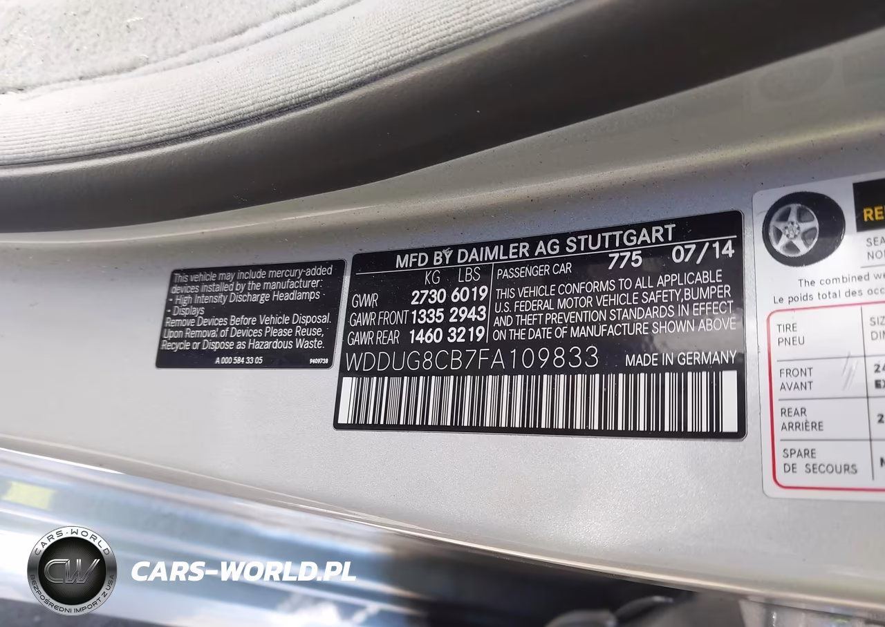 2015 Mercedes-Benz S 550 VIN:WDDUG8CB7FA109833 - 9