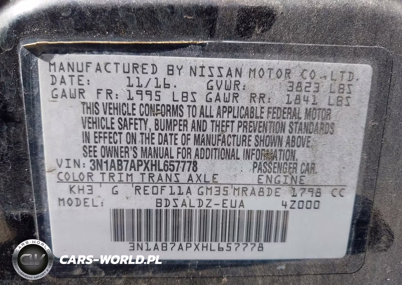 2017 Nissan Sentra Sv VIN:3N1AB7APXHL657778 - 9