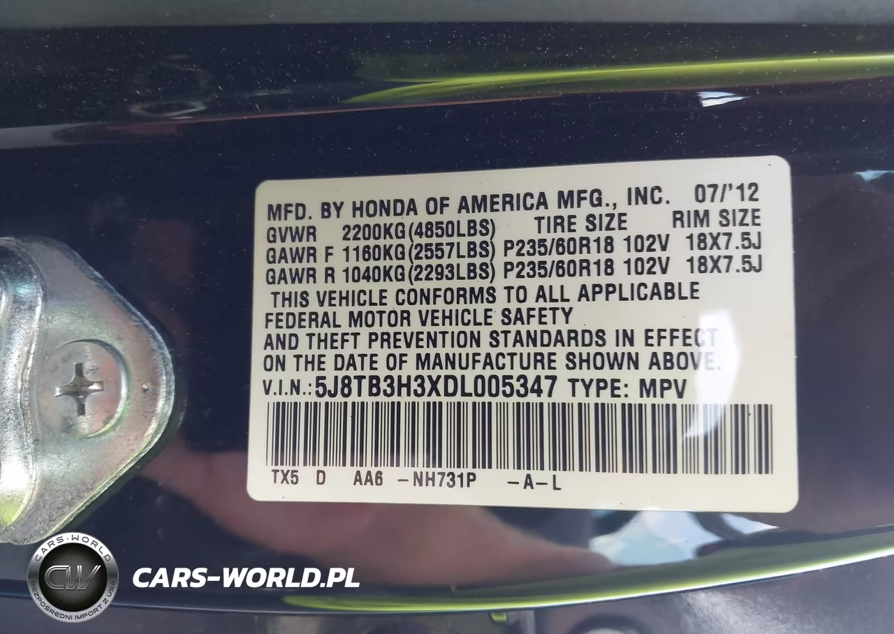 2013 Acura Rdx VIN:5J8TB3H3XDL005347 - 9